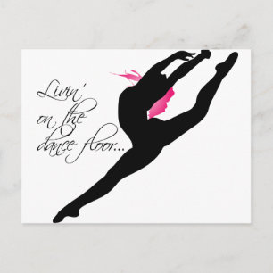 Livin på Dance Golv Rosa Dancer Vykort