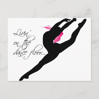 Livin på Dance Golv Rosa Dancer Vykort