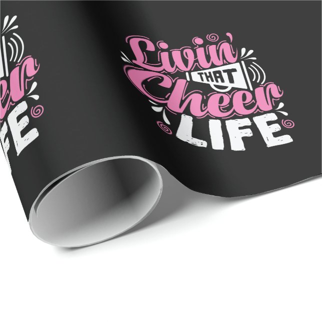 Livin' that Cheer Life Cheerleader Sport turnen Presentpapper (Rullad Hörn)