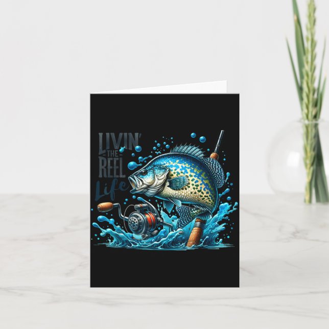Livin' The Reel Life Crape Fishing Lovers Fisherma Kort (Framsida)