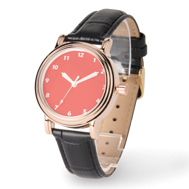 Living Coral Solid Färg Armbandsur (Vinkel)