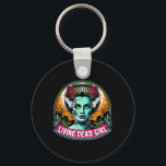 Living Dead Girl Goth Bride Halloween Horror Fläkt Nyckelring<br><div class="desc">Living Dead Girl Goth Bride Halloween Horror Fläkt Graphic</div>