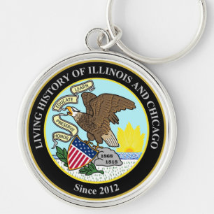 Living History of Illinois and Chicago® Group Rund Silverfärgad Nyckelring