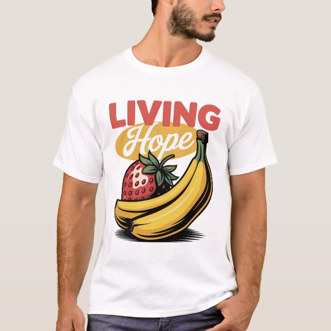 Living Hope Strawberry Banana Retro Faith Tee (Framsida)