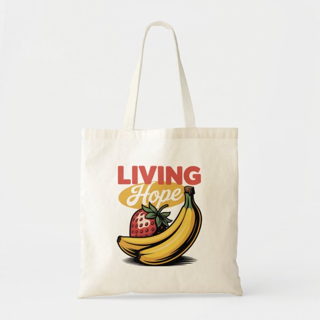 Living Hope Strawberry Banana Retro Faith Tee Tygkasse (Framsidan)