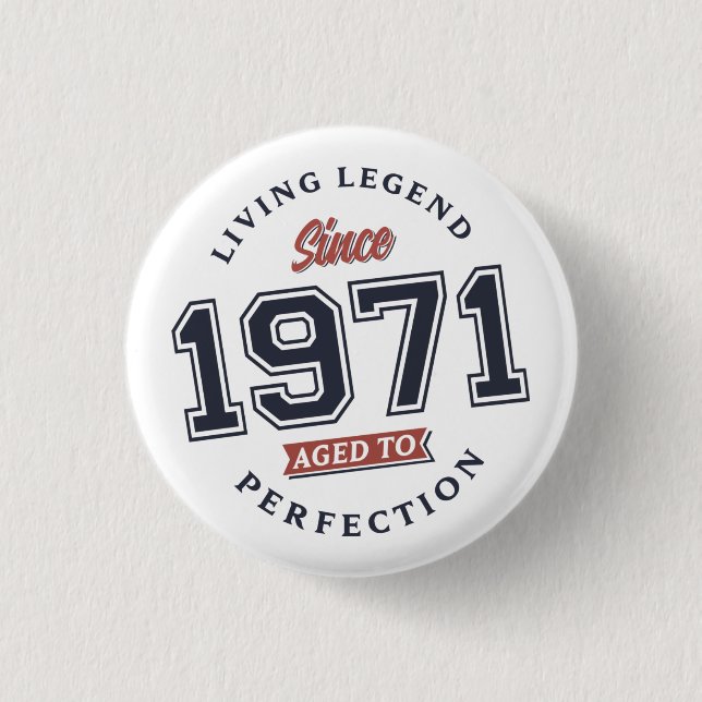 Living Legend 1971 Åldras till perfektion Knapp (Framsida)