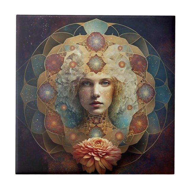 Living Mandala Visionary Art Kakelplatta (Framsidan)
