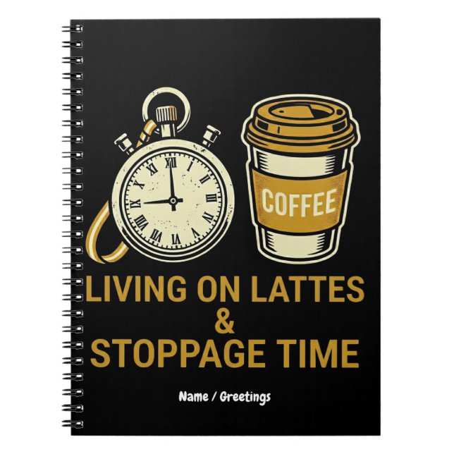 Living on Lattes & Stoppage Time Funny Soccer Mom Anteckningsbok (Framsidan)