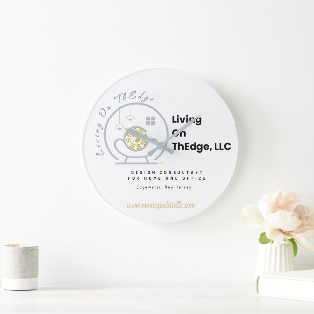 Living On ThEdge, LLC Logotyp Akryl Väggtimme Stor Klocka (Hem)