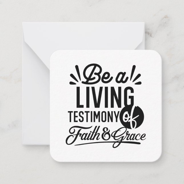 Living Testimony Bible Quote Christian Motivation Anteckningskort (Framsida)