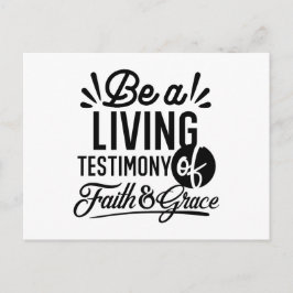 Living Testimony Bible Quote Christian Motivation Helg Vykort