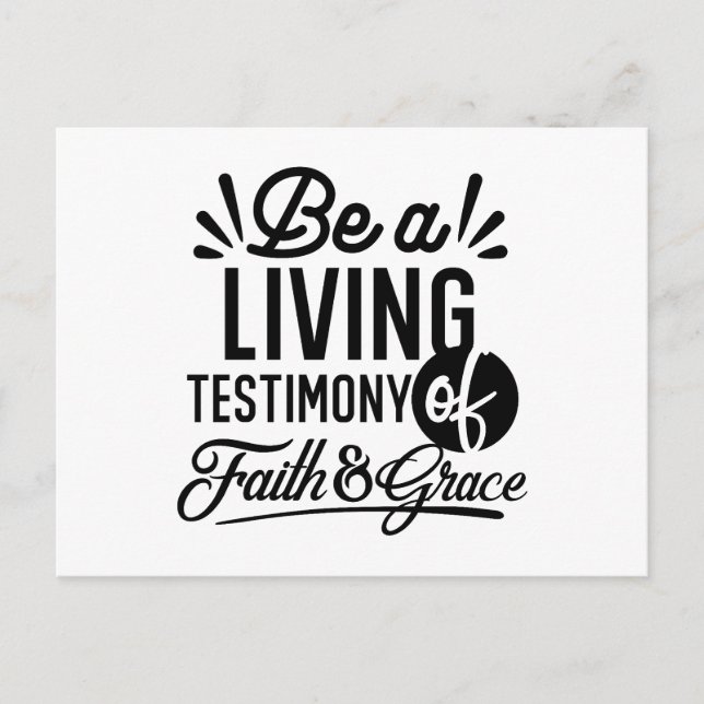 Living Testimony Bible Quote Christian Motivation Helg Vykort (Framsida)