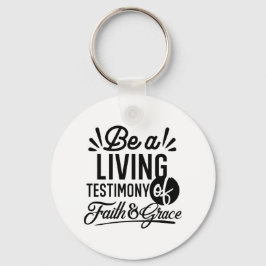 Living Testimony Bible Quote Christian Motivation Nyckelring