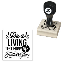 Living Testimony Bible Quote Christian Motivation Stämpel