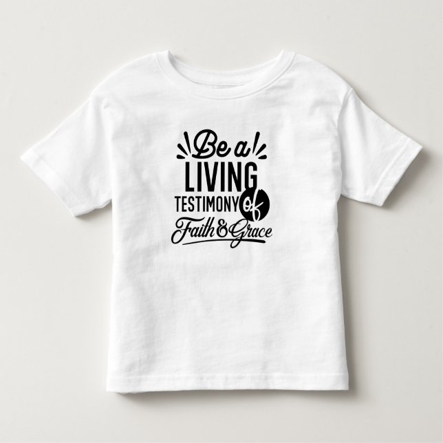 Living Testimony Bible Quote Christian Motivation T Shirt (Framsida)