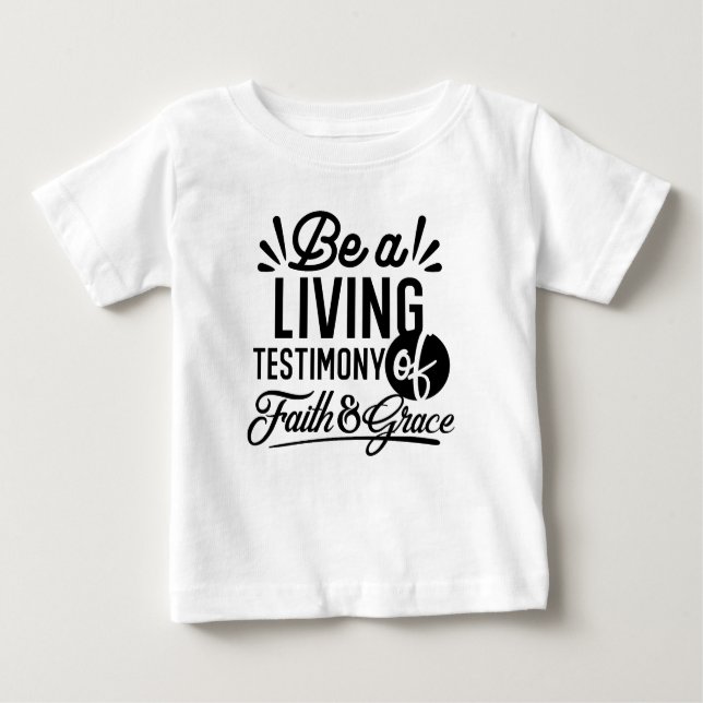 Living Testimony Bible Quote Christian Motivation T Shirt (Framsida)