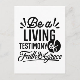 Living Testimony Bible Quote Christian Motivation Vykort