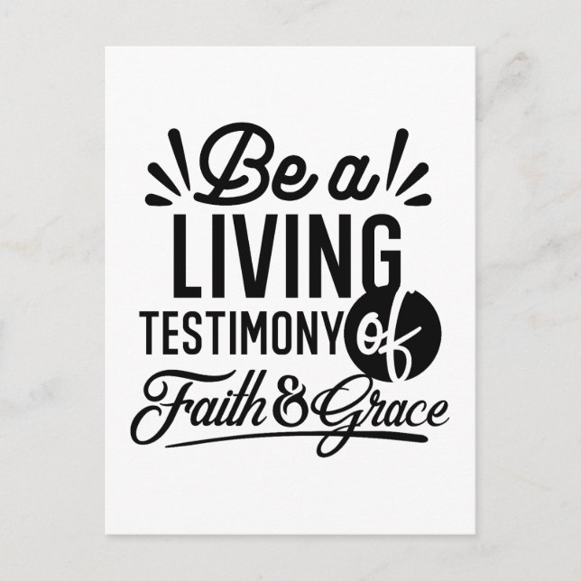 Living Testimony Bible Quote Christian Motivation Vykort (Framsida)