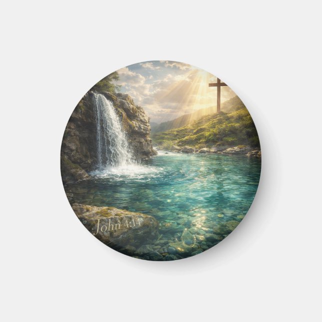 Living Water Christian Wall Art  Magnet (Framsidan)