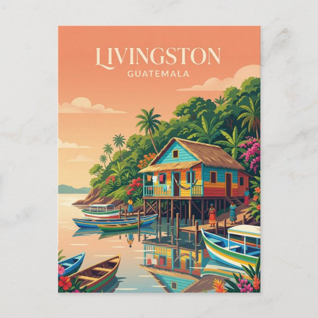Livingston (Lívingston) Guatemala Vykort (Framsida)
