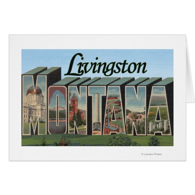 Livingston, Montana Hälsningskort (Framsidan Horizontal)