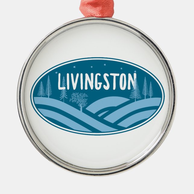Livingston Montana Outdoors Julgransprydnad Metall (Framsidan)