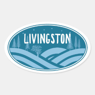 Livingston Montana Utomhus Ovalt Klistermärke