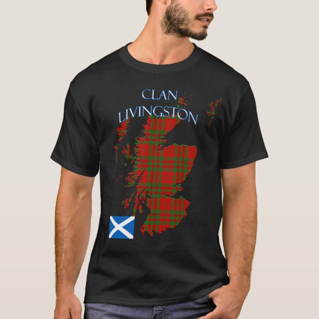 Livingston Scottish Klan Tartan Scotland T Shirt (Framsida)