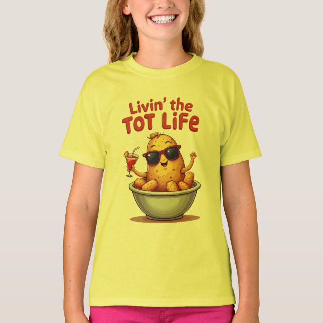 Livin't Life - Funny Tater Tots Potato T Shirt (Framsida)