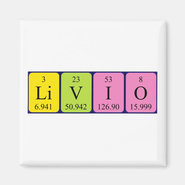 Livio periodiskt bord namn magnet (Framsidan)