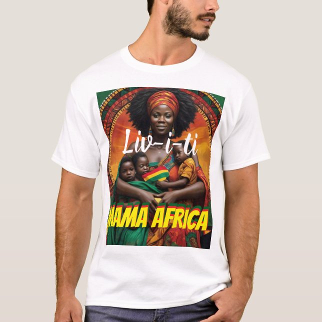 LIVITY. MAMA AFRICA Herrens basic t-shirt (Framsida)