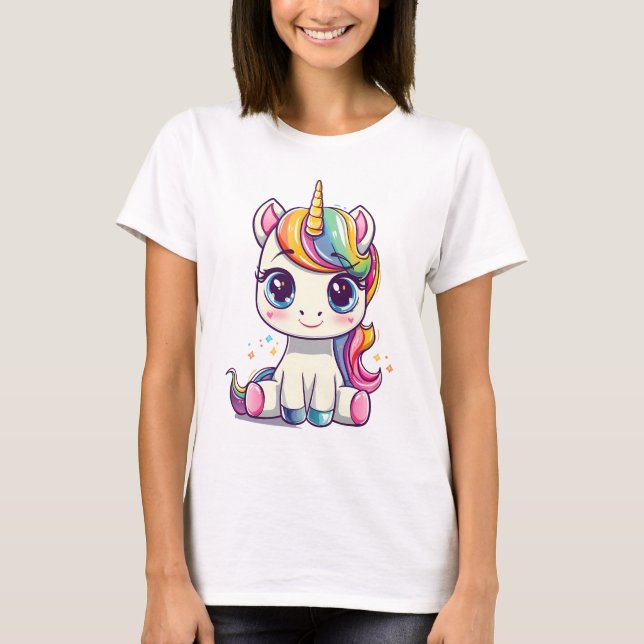 LIVIYA - Rainbow Unicorn T Shirt (Framsida)