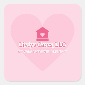 Liviys Cares Logo Fyrkantigt Klistermärke