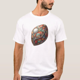 Livlig 3D Geometrisk Äggkonst T Shirt