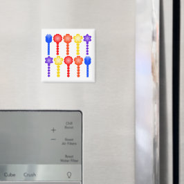 Livlig Abstrakt Blommönster Magnet