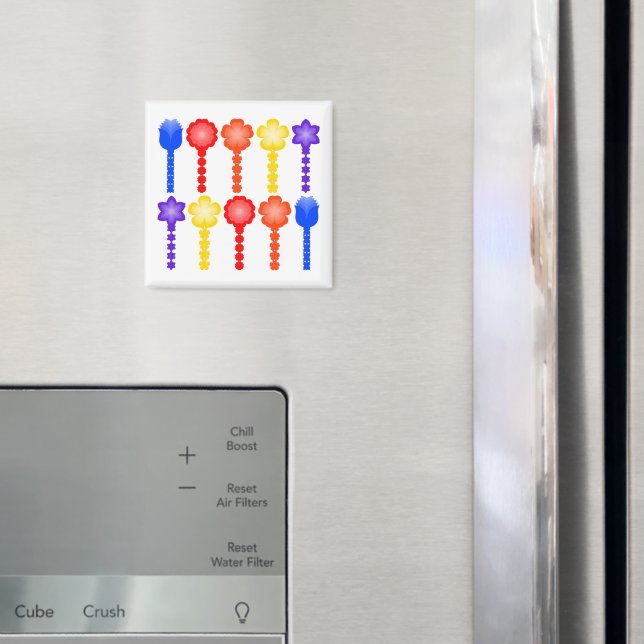 Livlig Abstrakt Blommönster Magnet (In Situ (Fridge))