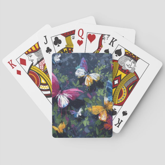 Livlig Abstrakt Fjärilsflykt (1) Casinokort (Baksidan)