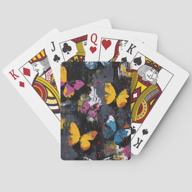 Livlig Abstrakt Fjärilsflykt (8) Casinokort (Baksidan)
