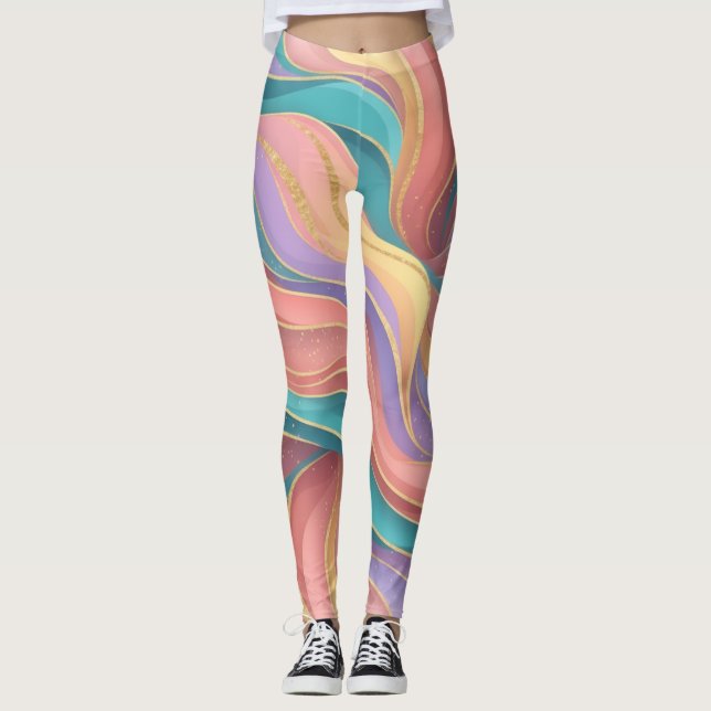 Livlig Abstrakt  Leggings (Framsida)