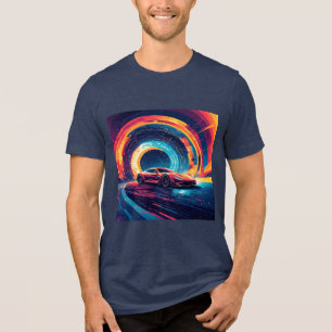 Livlig abstrakt rörelsekonst för sportbil t shirt