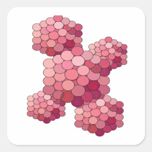 Livlig Abstrakt Rosa Sticker Grafik Fyrkantigt Klistermärke