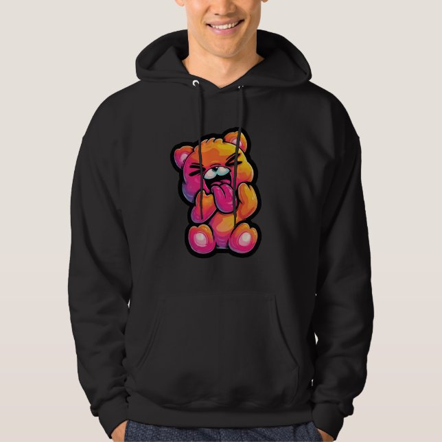 Livlig Abstrakt Teddy Tröja Hoodie (Framsida)