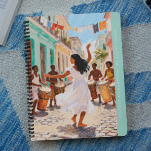 Livlig Afro-Karibisk Dans Monogram Resa Anteckningsbok