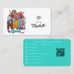 Livlig afroamerikansk nagelchef branding visitkort