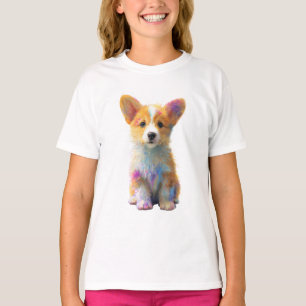 Livlig akvarell konstnärlig Corgi-valp barn T Shirt