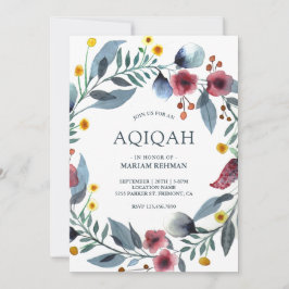 Livlig akvarellblomma Aqiqah Inbjudningar