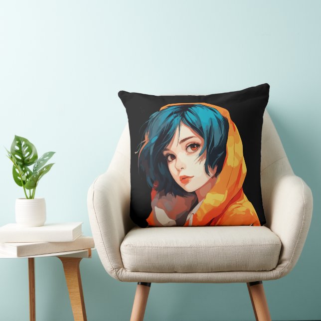 Livlig Anime Skönhet Kudde (Stol)