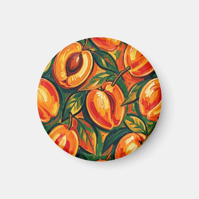 Livlig Aprikosmönster Magnet (Framsidan)