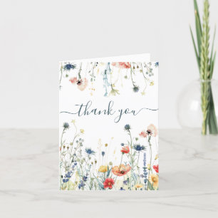 Livlig Baby Shower för Vilda Blommor Tack Kort
