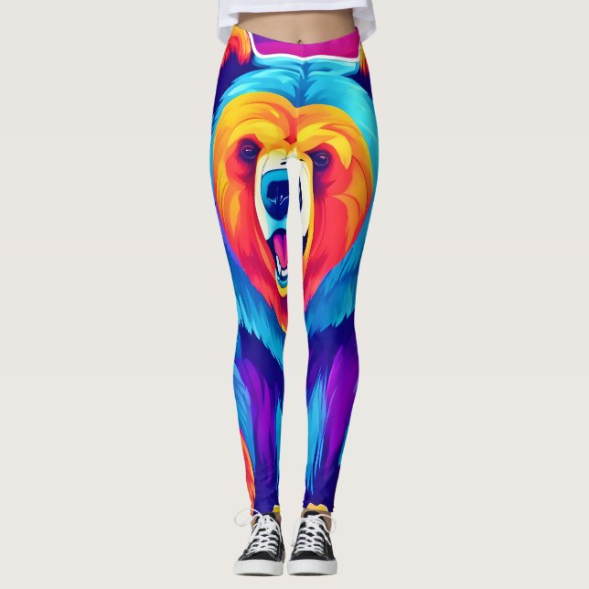 Livlig björn i snö leggings (Framsida)